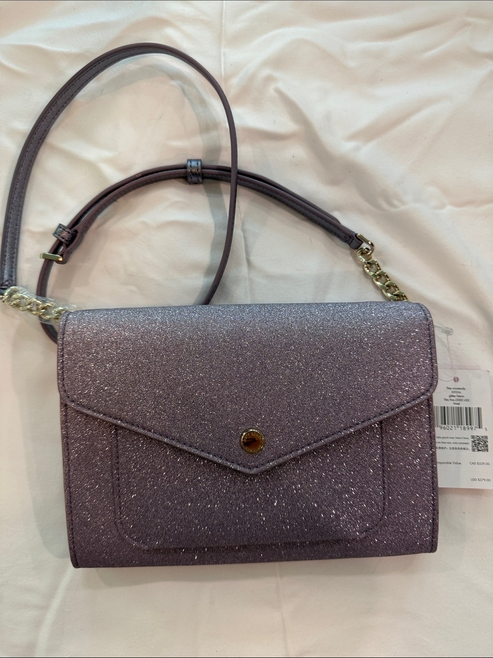 kate spade Lavender Glitter Envelope Crossbody